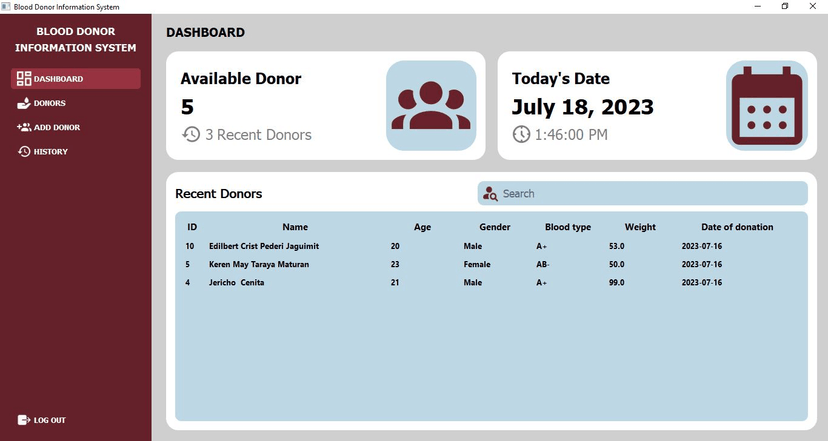 Blood Donor Information System